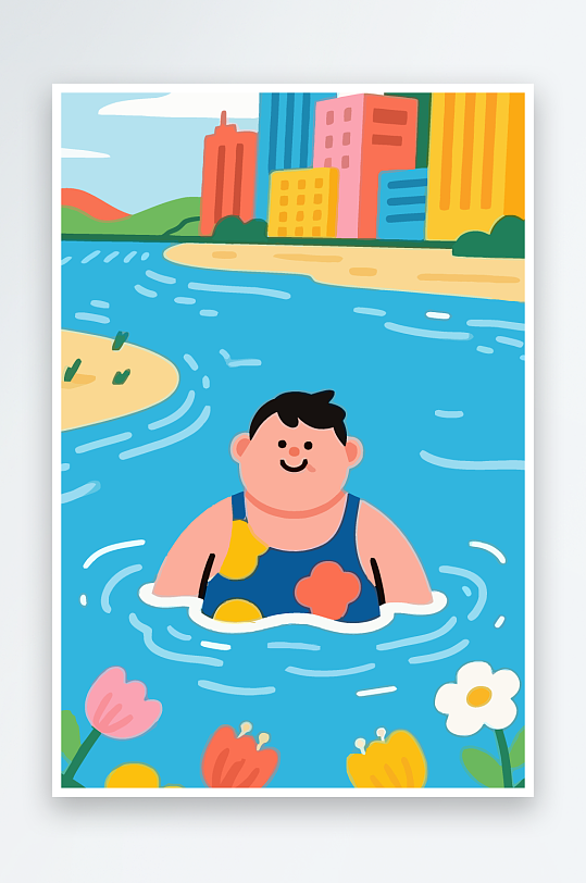 卡通男孩图标矢量插画图形元素-众图网