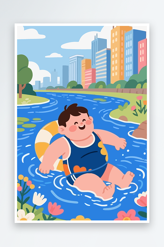 卡通男孩图标矢量插画图形元素-众图网