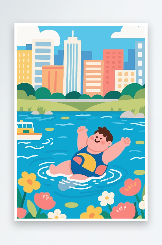 卡通男孩图标矢量插画图形元素-众图网