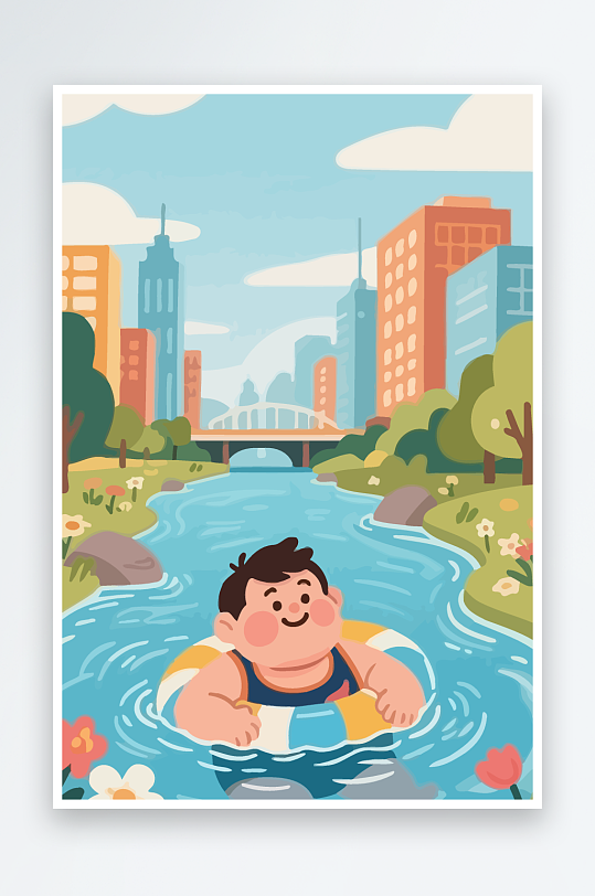 卡通男孩图标矢量插画图形元素-众图网