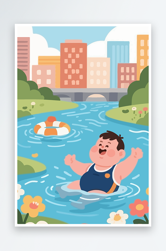 卡通男孩图标矢量插画图形元素-众图网