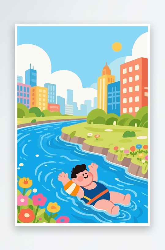 卡通男孩图标矢量插画图形元素-众图网