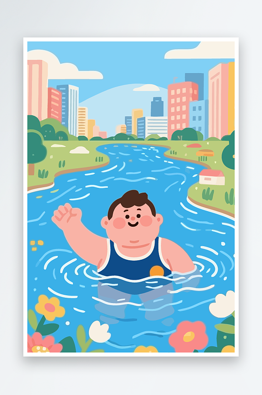 卡通男孩图标矢量插画图形元素-众图网