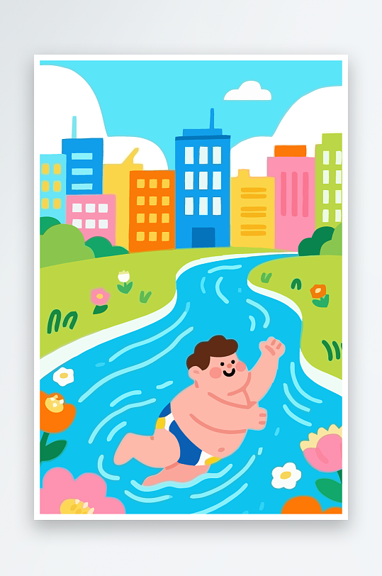 卡通男孩图标矢量插画图形元素-众图网