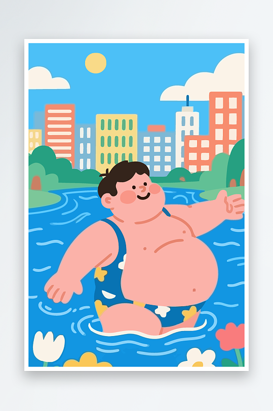 卡通男孩图标矢量插画图形元素-众图网