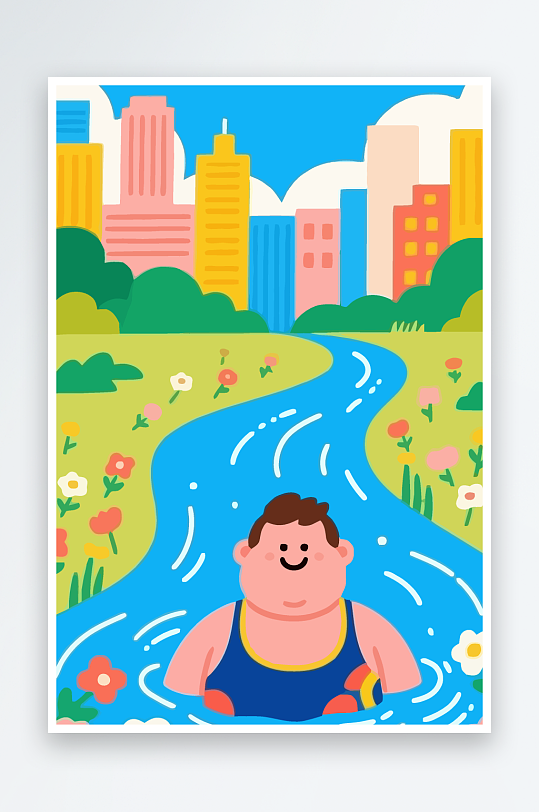 卡通男孩矢量插画图形元素-众图网