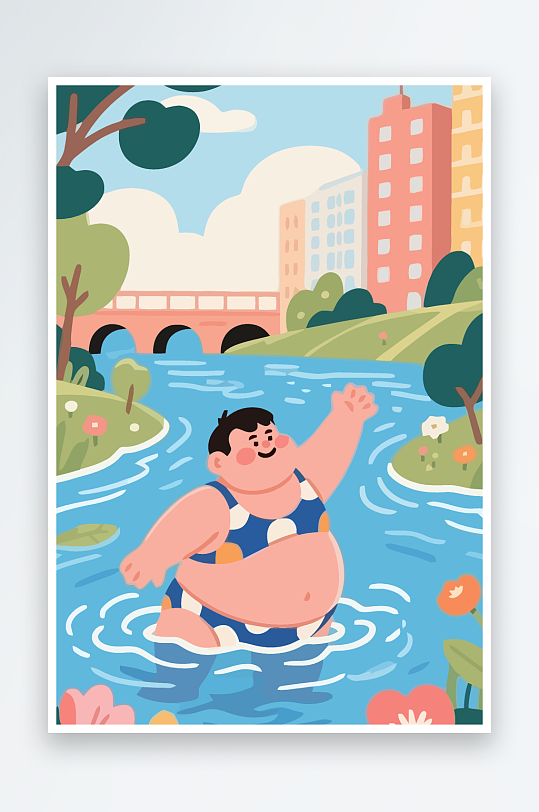 卡通男孩矢量插画图形元素-众图网