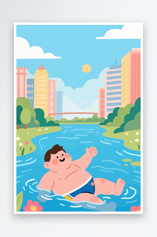 卡通男孩矢量插画图形元素-众图网