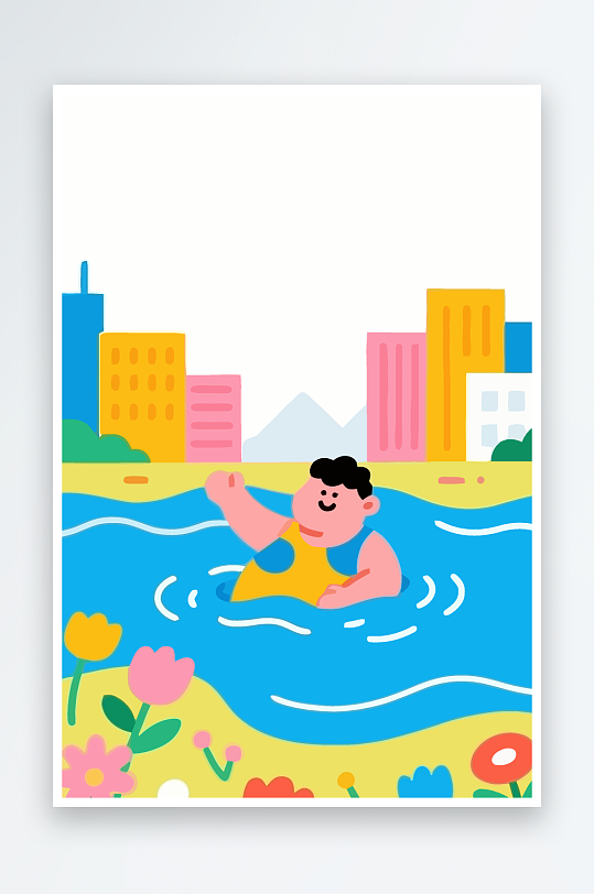 卡通男孩矢量插画图形元素-众图网