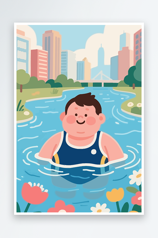 卡通男孩矢量插画图形元素-众图网