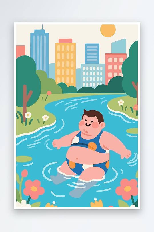 卡通男孩矢量插画图形元素-众图网