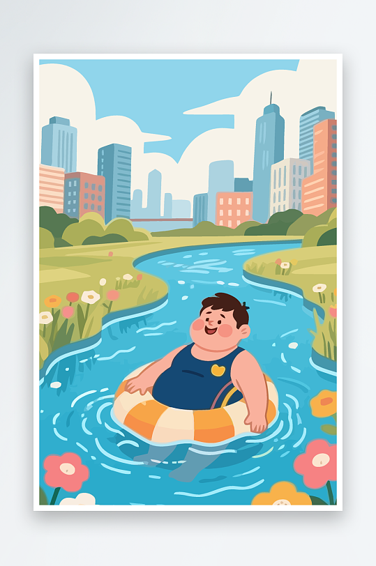 卡通男孩矢量插画图形元素-众图网