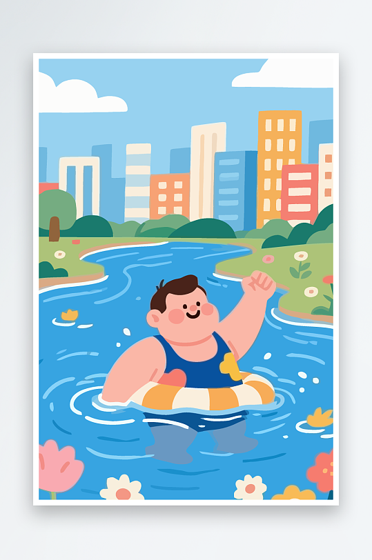 卡通男孩矢量插画图形元素-众图网