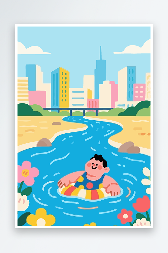 卡通男孩矢量插画图形元素-众图网