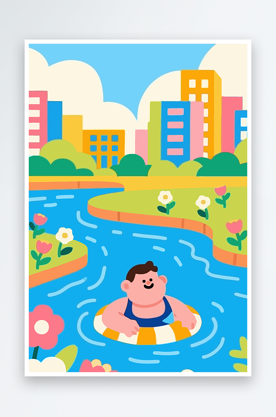 卡通男孩矢量插画图形元素-众图网