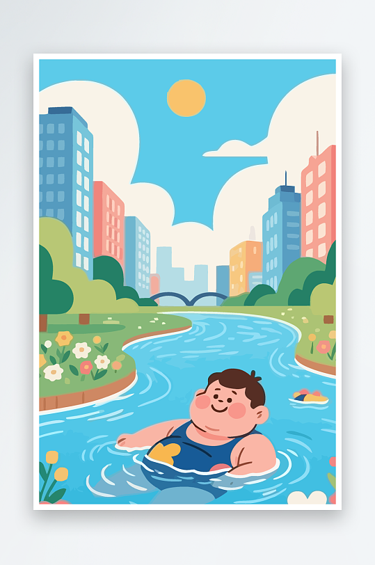 卡通男孩矢量插画图形元素-众图网