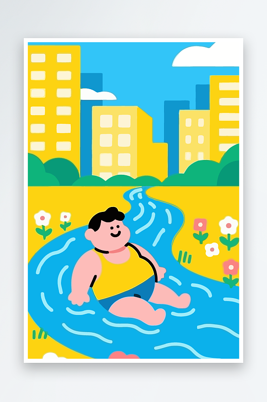 卡通男孩矢量插画图形元素-众图网