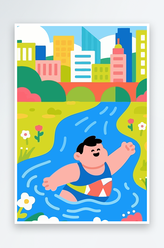 卡通男孩矢量插画图形元素-众图网