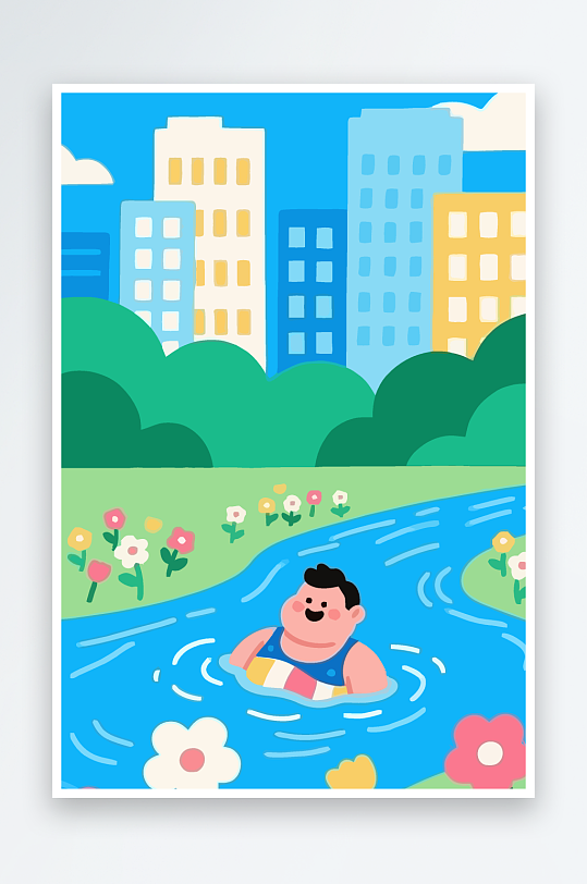 卡通男孩图标矢量插画图形元素-众图网