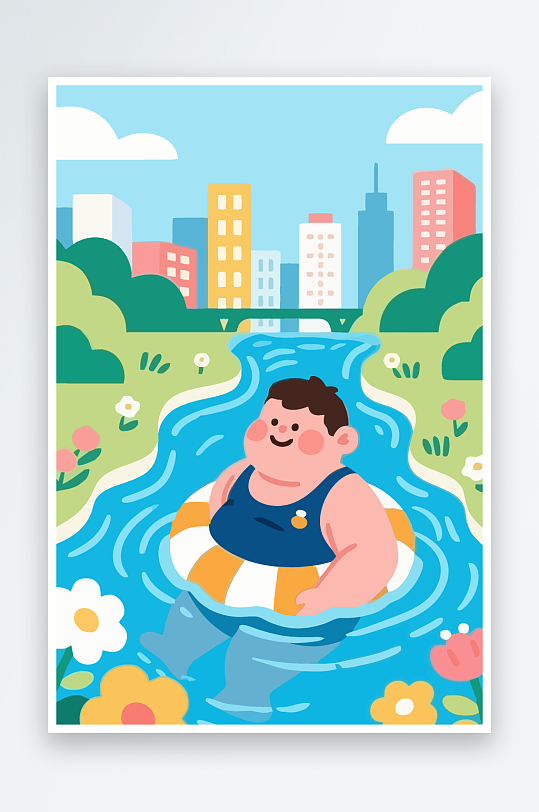 卡通男孩图标矢量插画图形元素-众图网