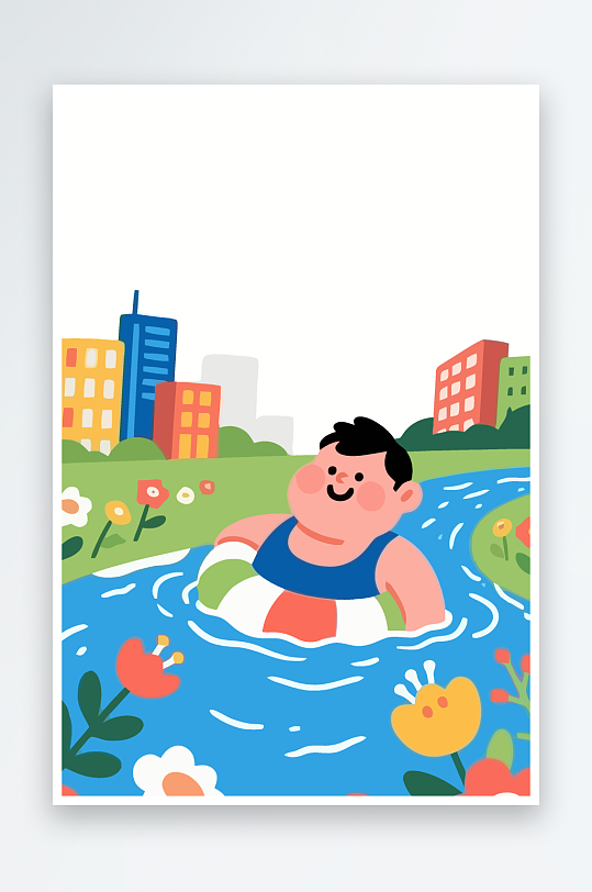 卡通男孩图标矢量插画图形元素-众图网