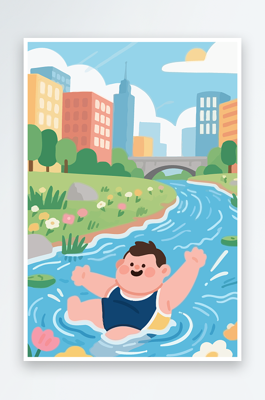 卡通男孩图标矢量插画图形元素-众图网