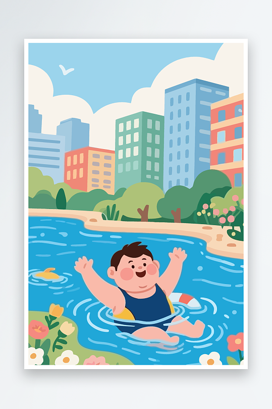 卡通男孩图标矢量插画图形元素-众图网