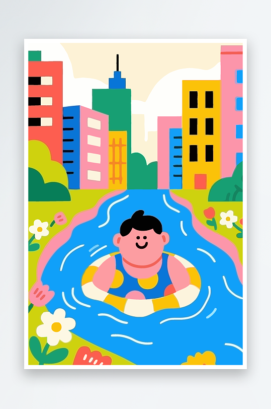 卡通男孩图标矢量插画图形元素-众图网