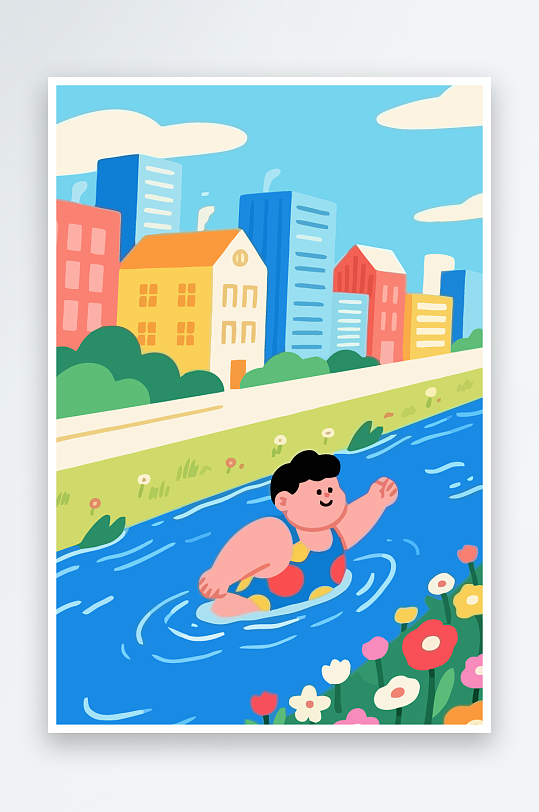 卡通男孩图标矢量插画图形元素-众图网