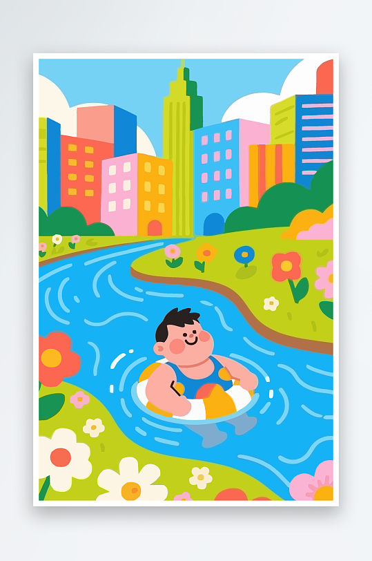 卡通男孩图标矢量插画图形元素-众图网