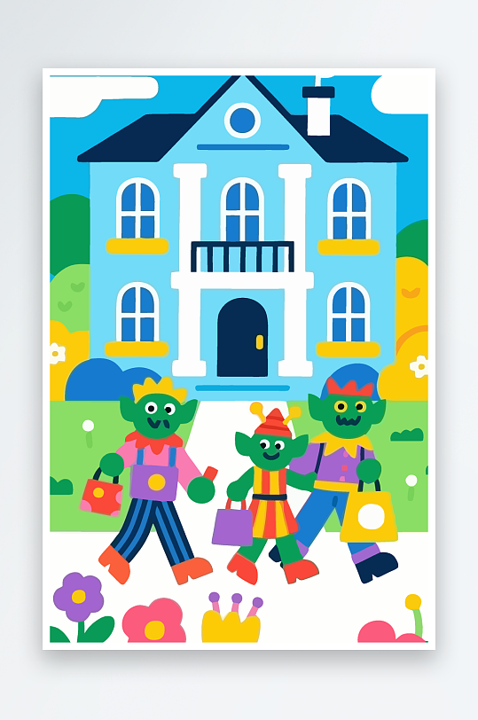 卡通兽人图标矢量插画图形元素-众图网