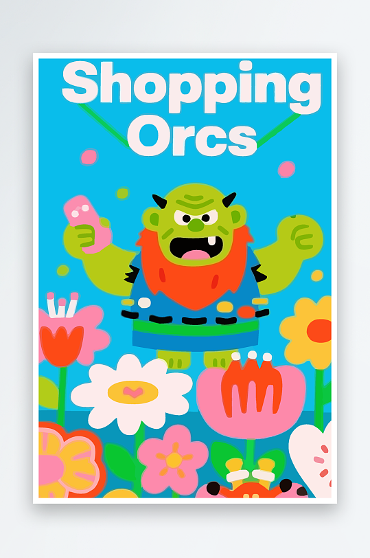 卡通兽人图标矢量插画图形元素-众图网