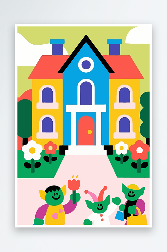 卡通兽人图标矢量插画图形元素-众图网