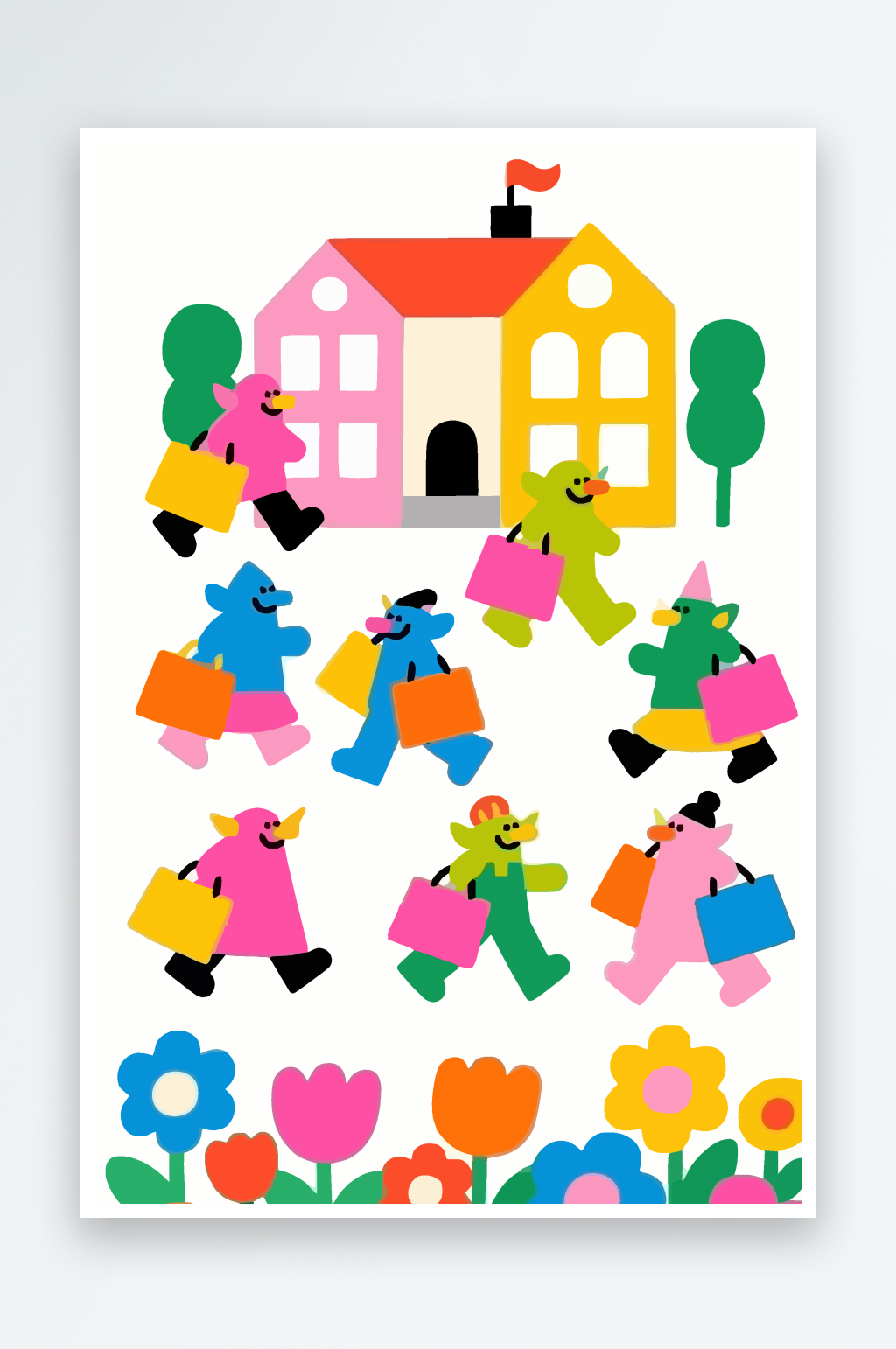 卡通兽人图标矢量插画图形元素素材