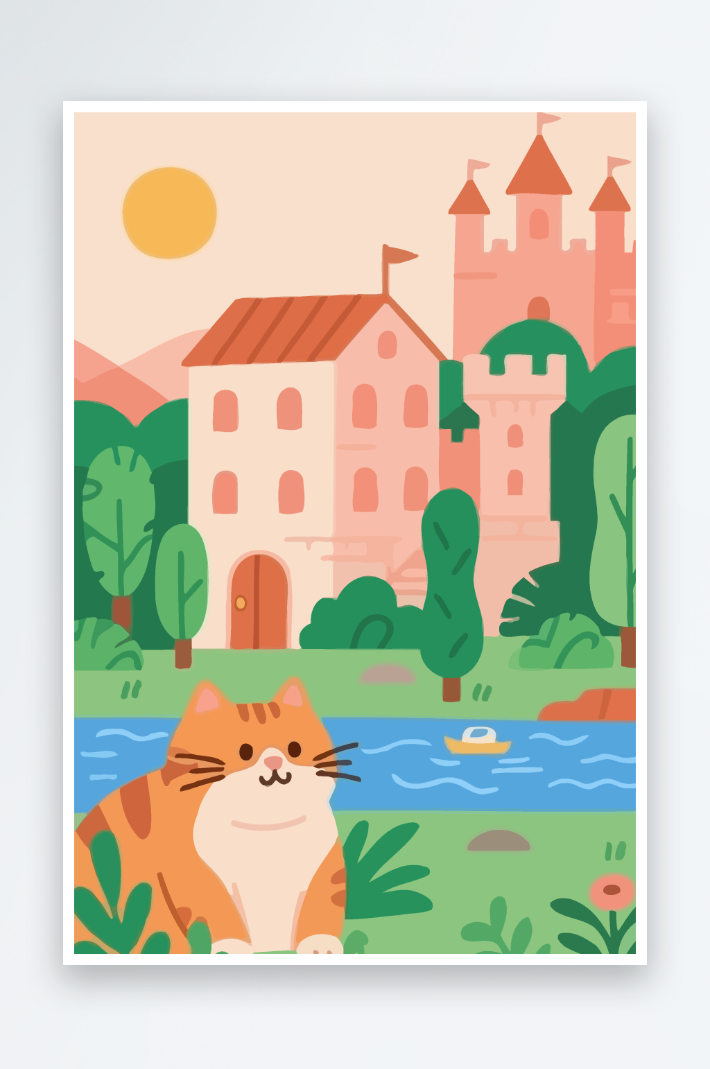 卡通猫咪矢量插画图形元素素材