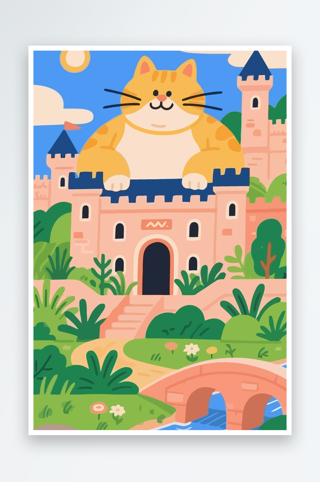 卡通猫咪图标矢量插画图形元素素材