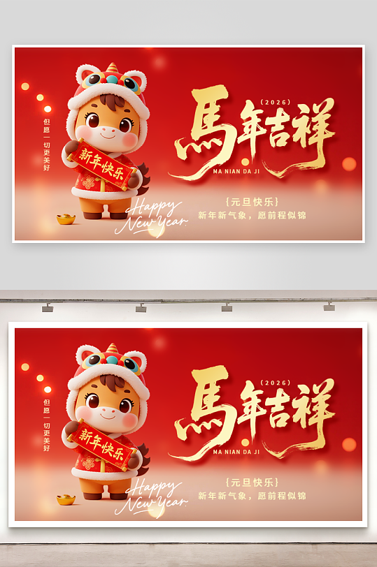 创意大气马年展板设计-众图网