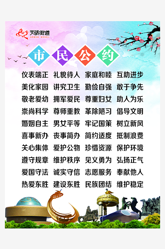 最新原创市民公约宣传海报-众图网
