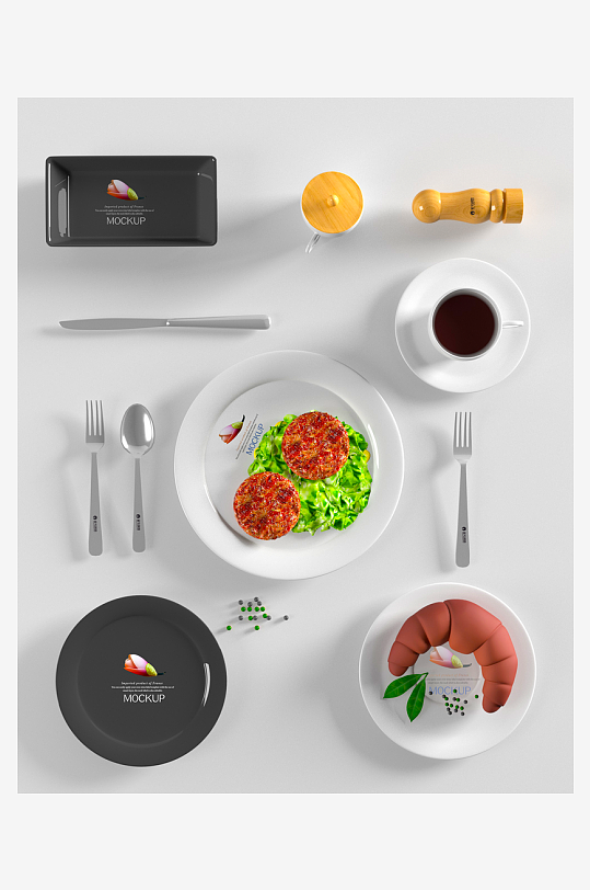 陶瓷餐具样机模板素材-众图网