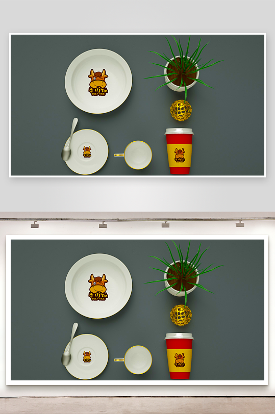 陶瓷餐具样机模板素材-众图网