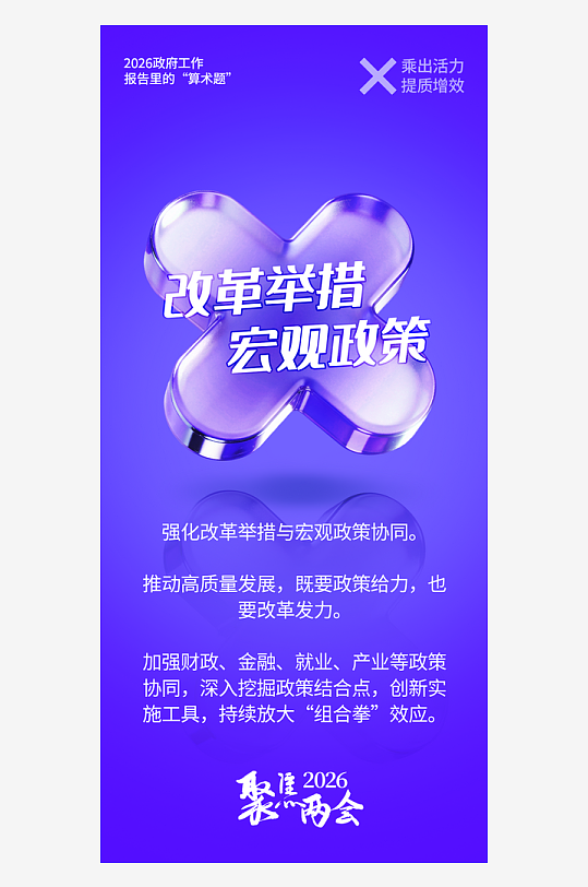 2026年图说两会政策可视化解读海报-众图网