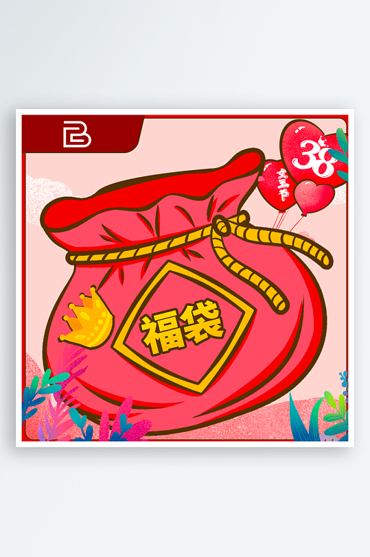 三八女神节电商主图模板-众图网