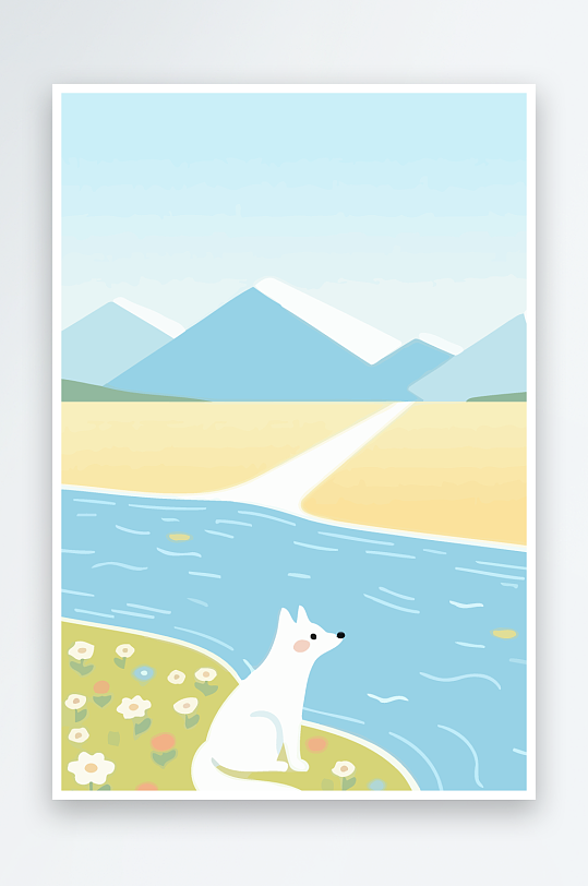 狐狸雪景图标插画元素-众图网