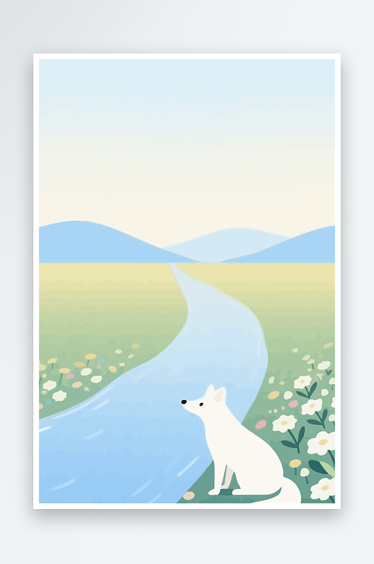 狐狸雪景图标插画元素-众图网