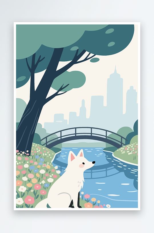 狐狸雪景图标插画元素-众图网