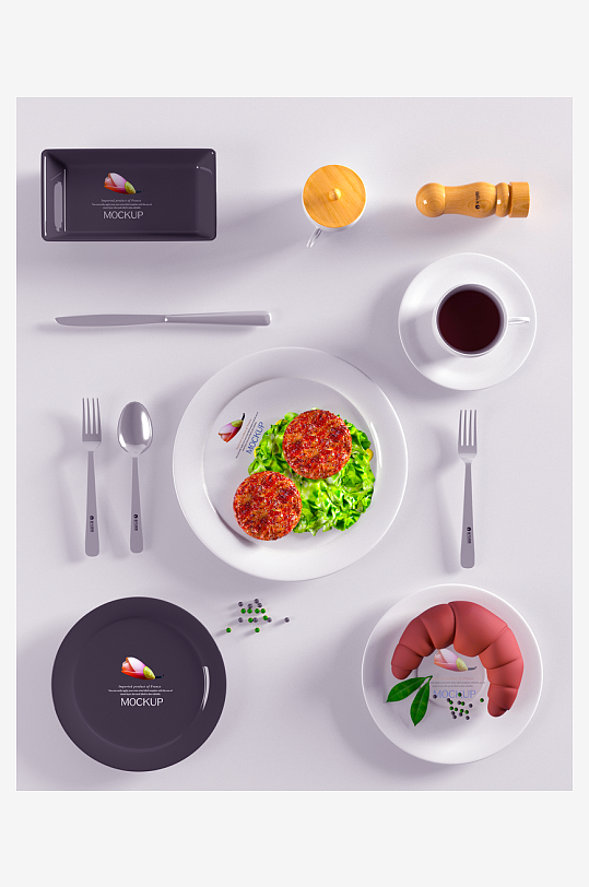 陶瓷餐具样机模板-众图网