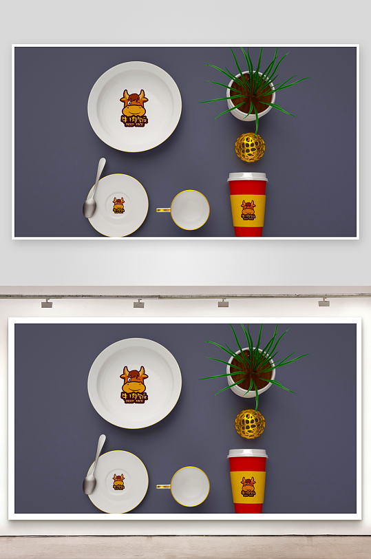 陶瓷餐具样机模板-众图网