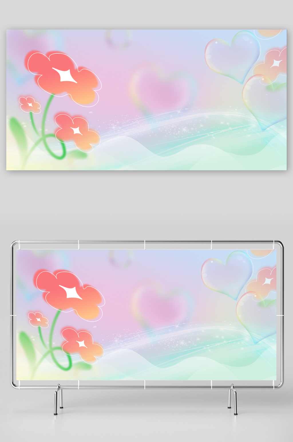 春季发布会弥散花朵简约背景素材