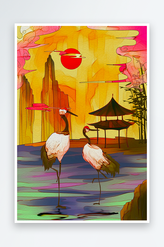 国潮插画模板素材-众图网