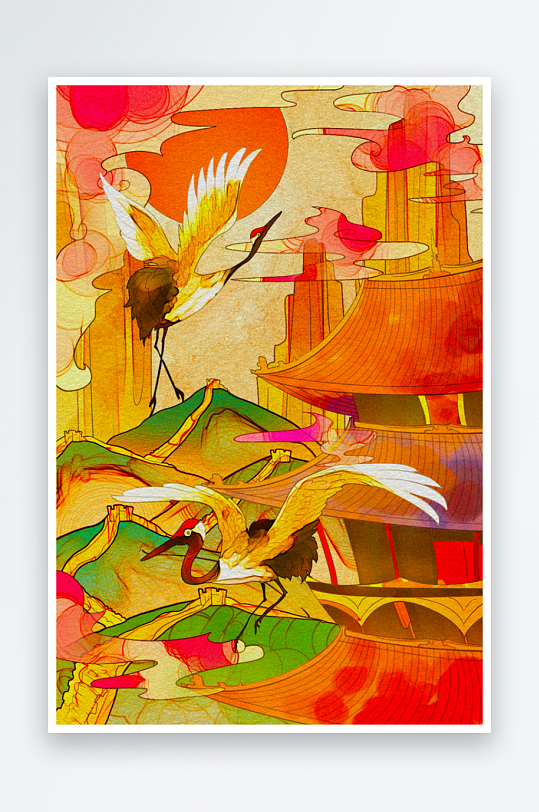 国潮插画模板素材-众图网